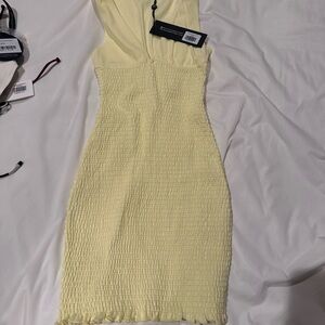 White Fox Boutique Strapless Yellow Dress